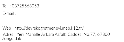 Zonguldak Devrek retmenevi telefon numaralar, faks, e-mail, posta adresi ve iletiim bilgileri